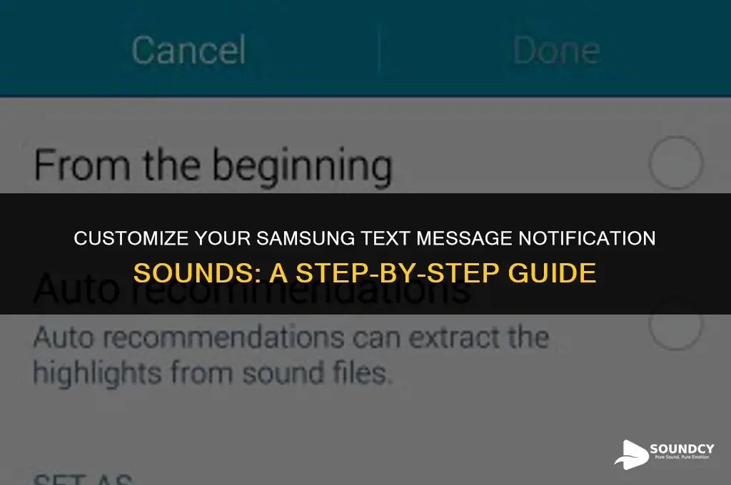 how to set notification sound for text messages samsung