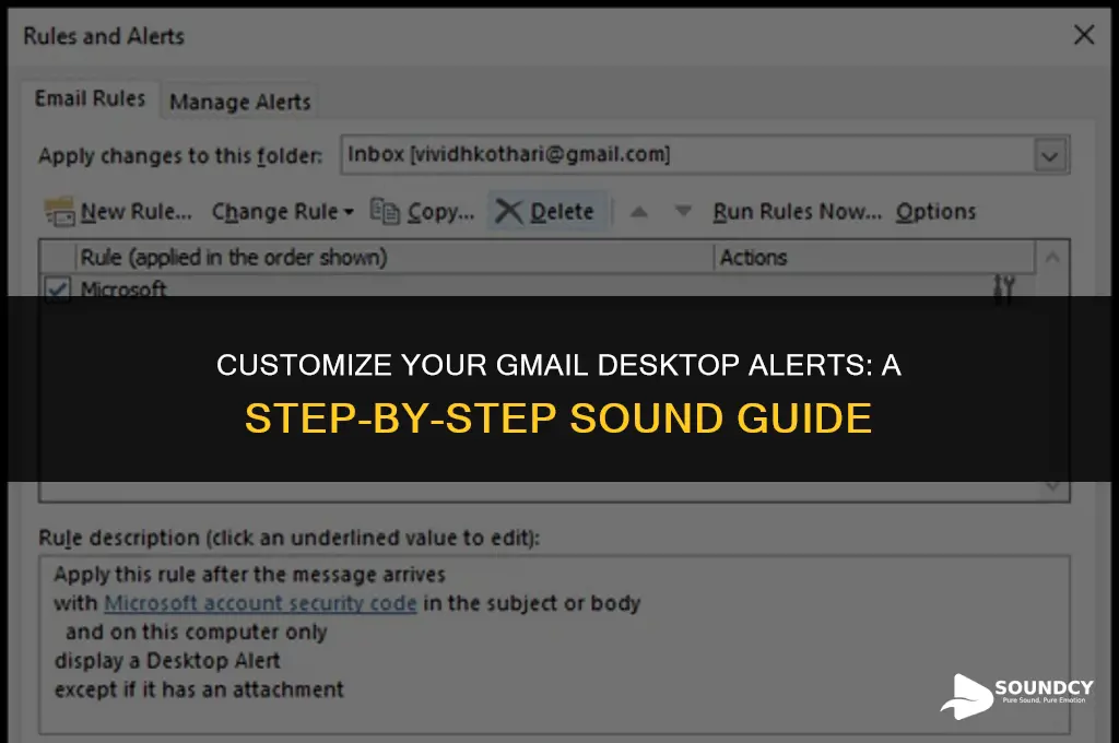 how to set notification sound on gmail desktop computer
