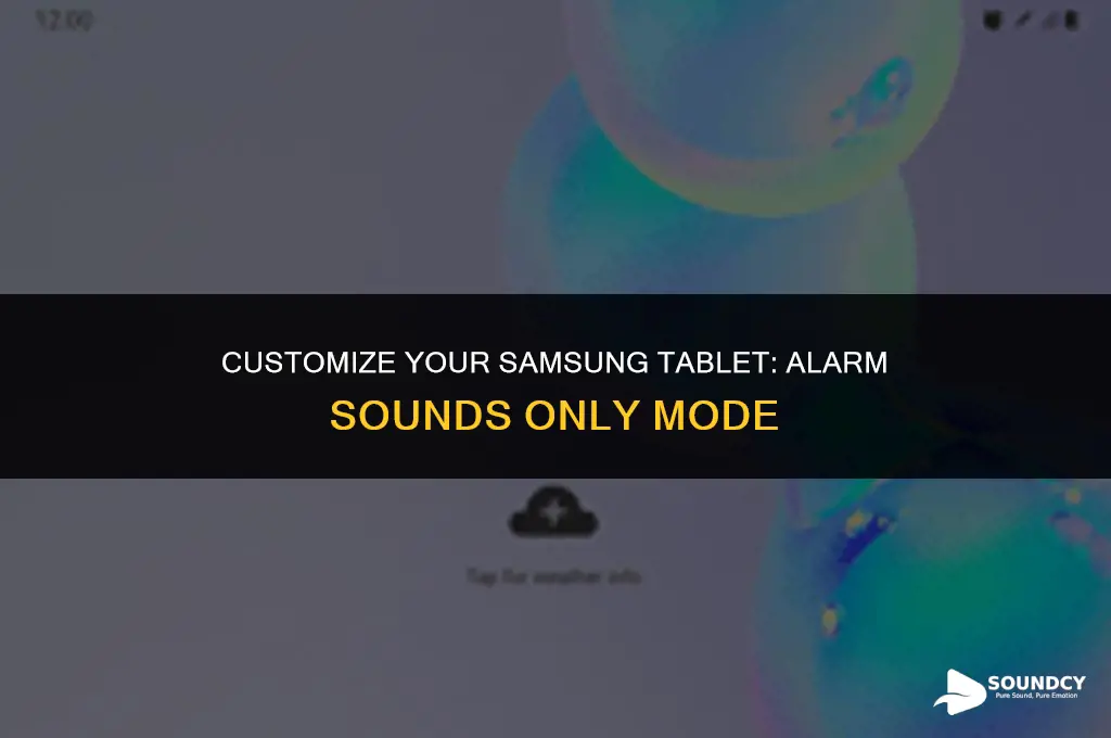 how to set samsung tablet so only alarm sounds