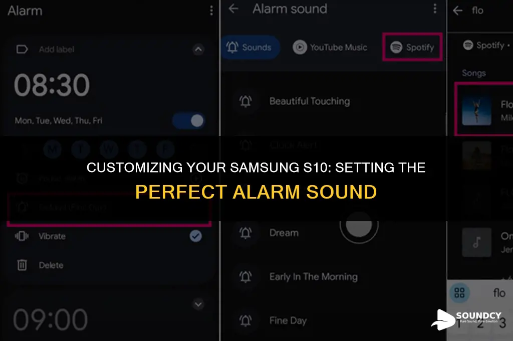 how to set the alarm sound on samsung s10