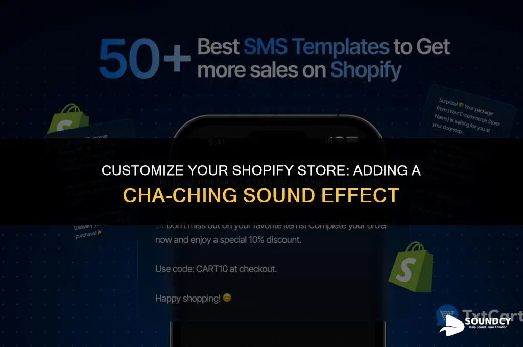 how to set the cha ching sound in shopify