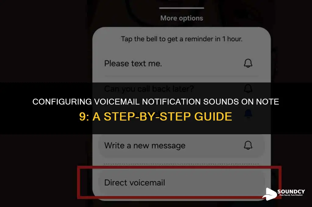how to set up voicemail notification sound note 9