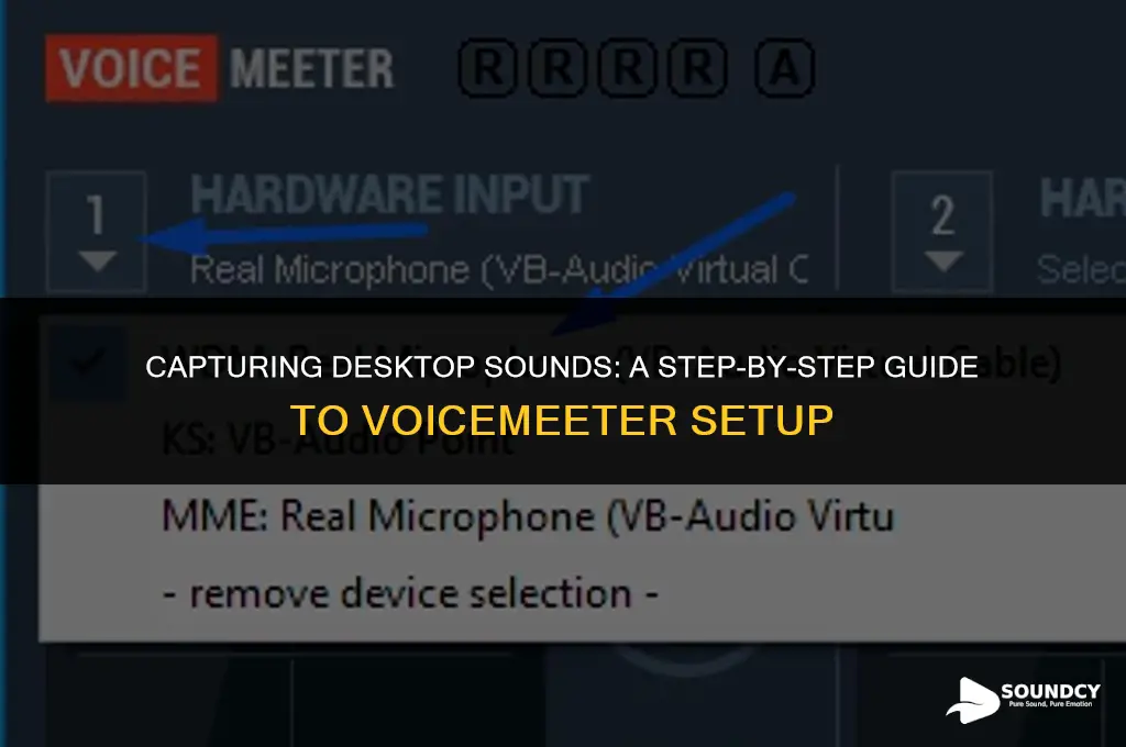 how to set voicemeeter to pick up desktop sounds