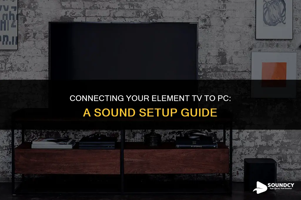 how to setup sound on element tv to pc