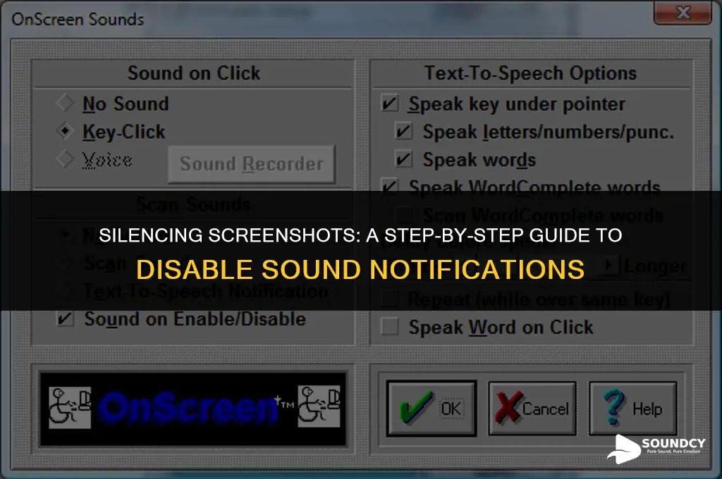 how to shut off sound notification for screen shot