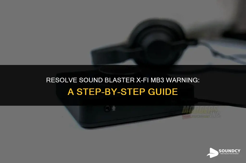how to silence sound blaster x-fi mb3 warning