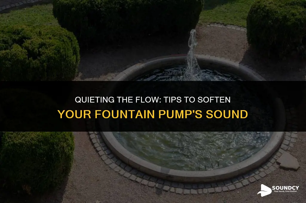 how to soften the sound of a fountain pump