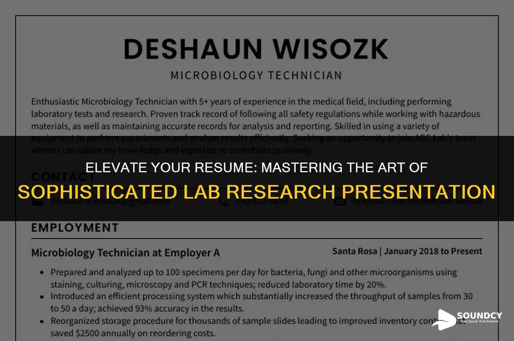 how to sound sophisticated in laboratory research in resume