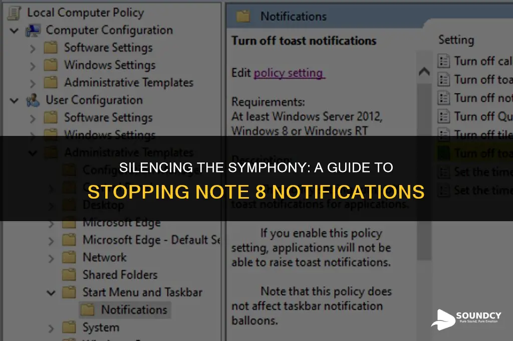 how to stop note 8 from continious notification sounds