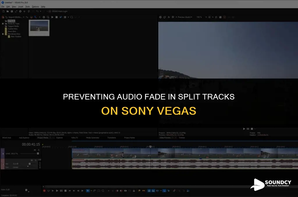 how to stop sound fading when split sony vegas