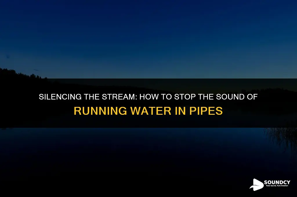 how to stop sound of running water in pipes