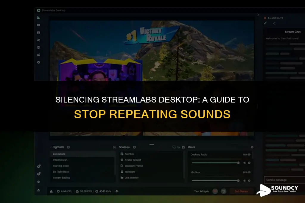 how to stop stremalabs desktop sound to keep repeating