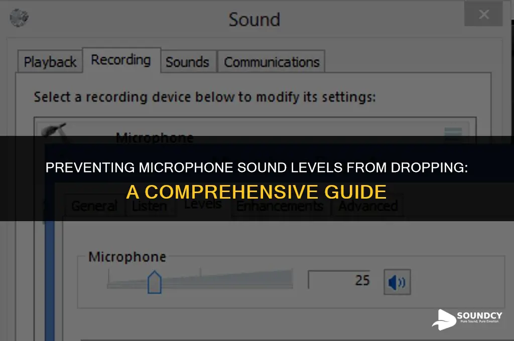 how to stop your microphone sound levels going down