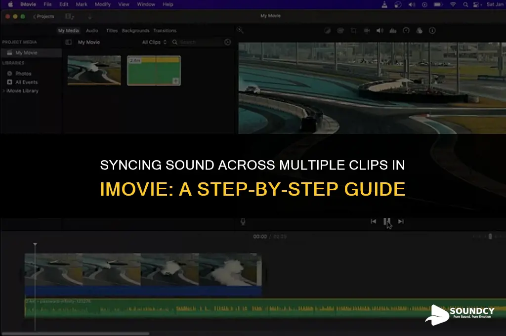 how to sync sound on multiple clips on imovie