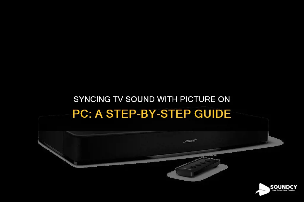 how to sync tv sound with picture on pc