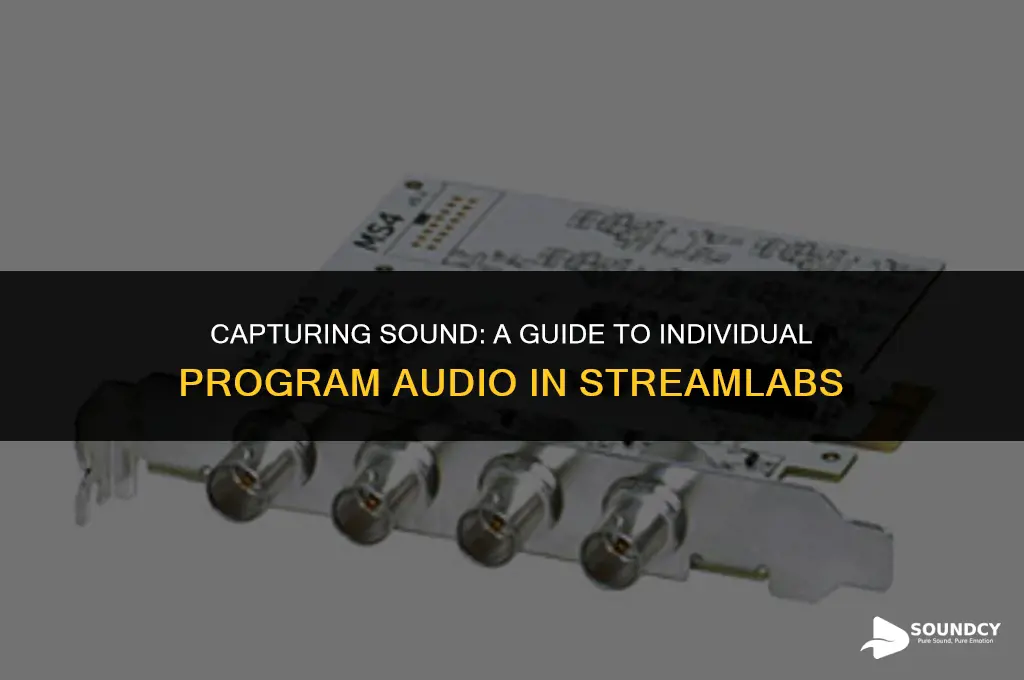 how to take an individual programs sound input streamlabs