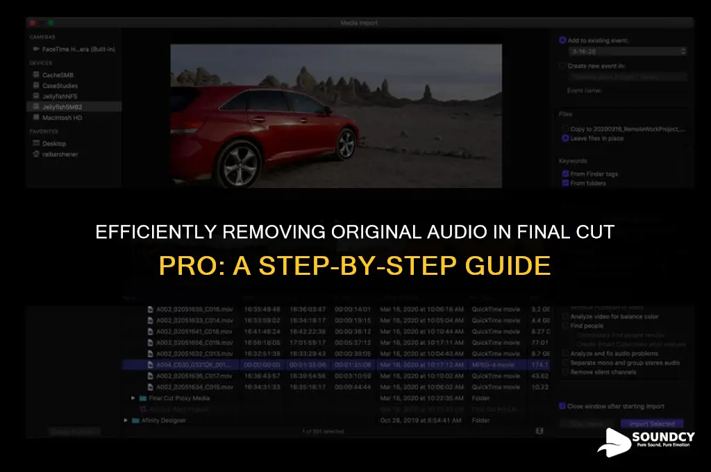 how to take original sound out final cut pro