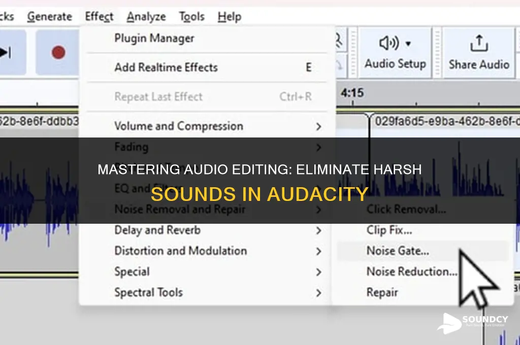 how to take out hard rouh sound in audcity