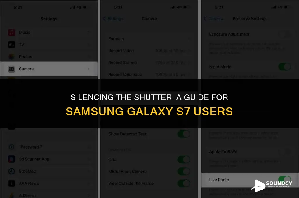 how to take shutter sound off samsung galaxy s7