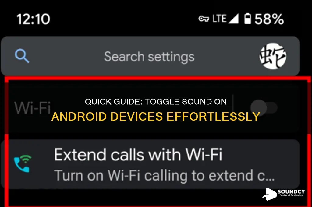 how to toggle sound android