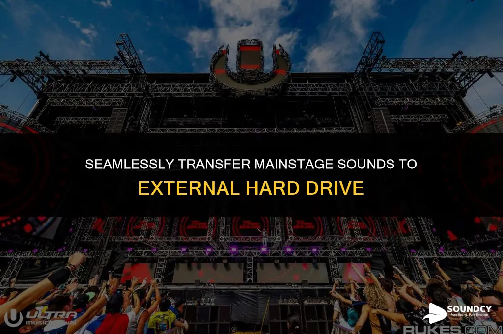 how to transfer mainstage sound to external hard drive
