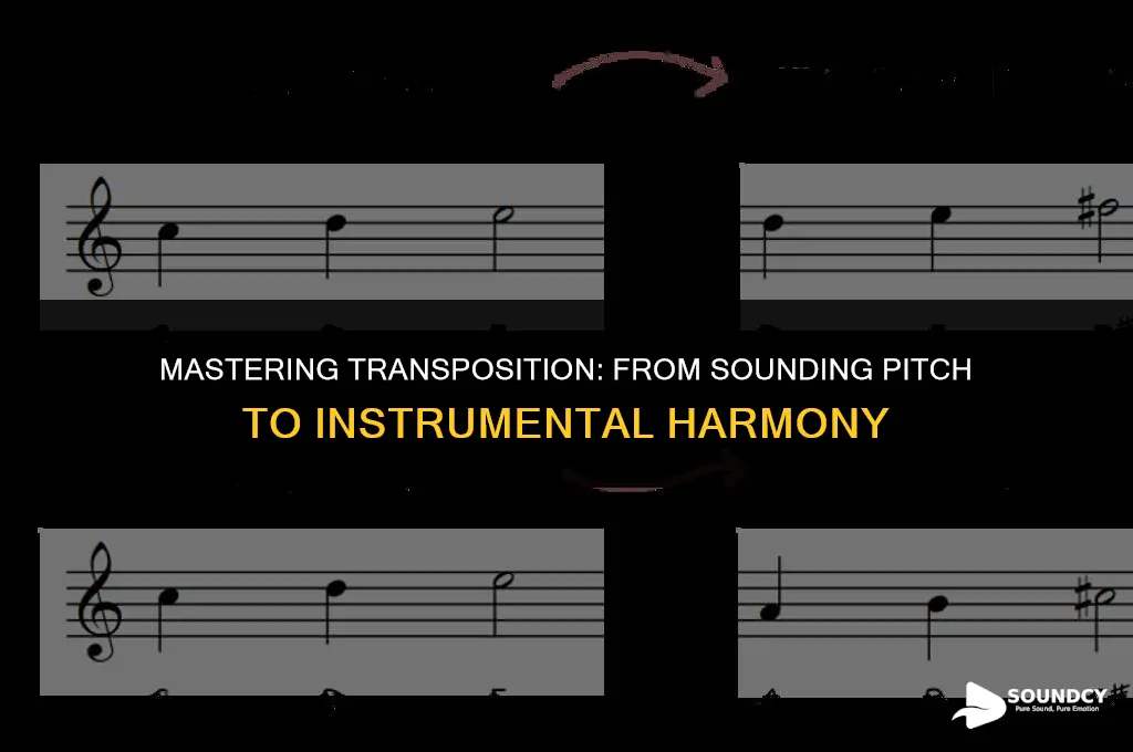 how to transpose from sounding pitch to an instrument