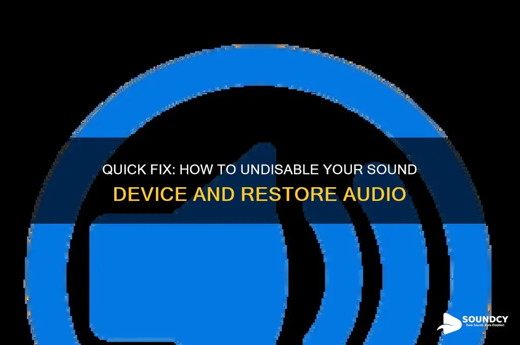 how to undisable sound device
