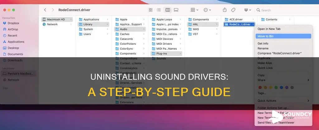 how to uninstall a sound driver