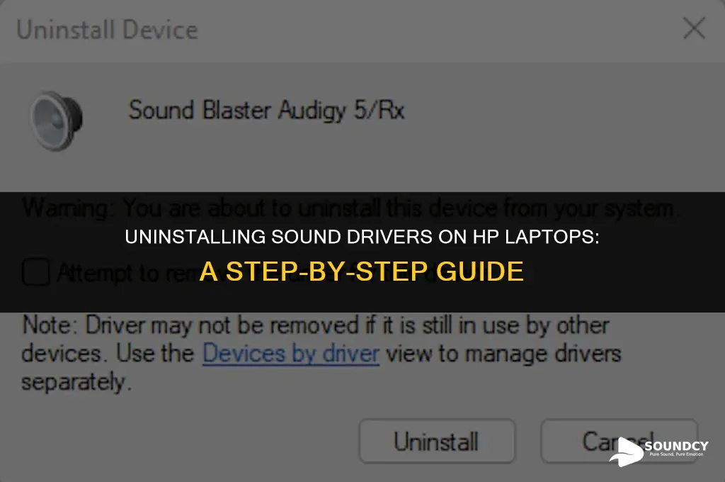 how to uninstall my sound driver on hp laptop