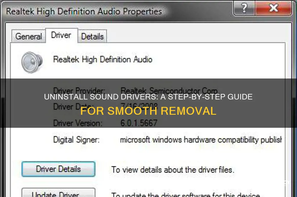 how to uninstall sound drivers