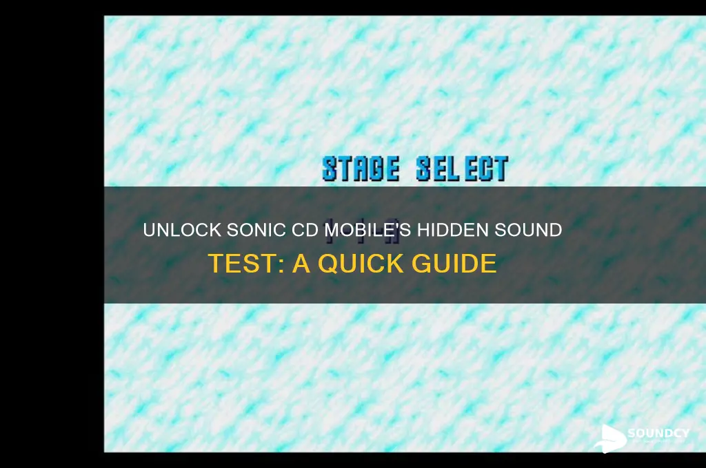 how to unlock sound test in sonic cd mobile
