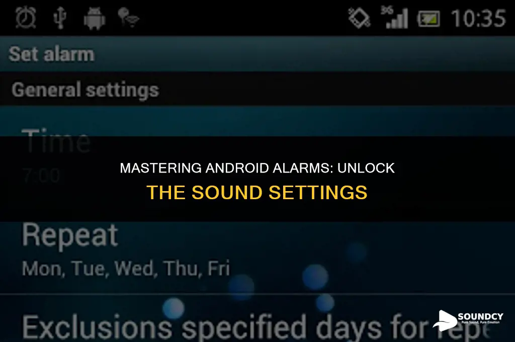 how to unlock the alarm sound on android app