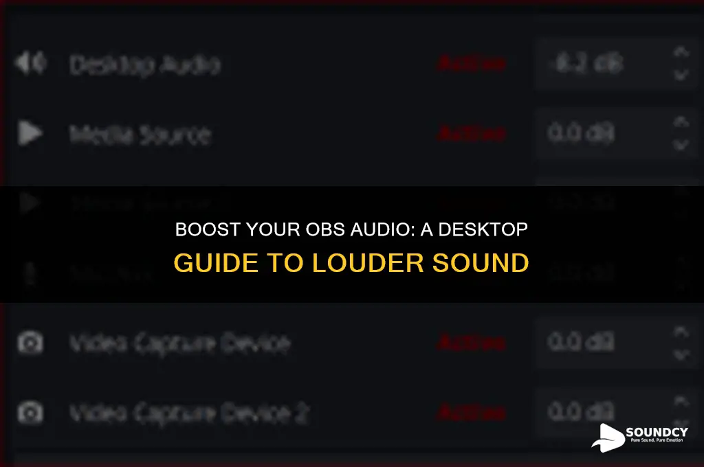 how to up the sound on obs from deskto