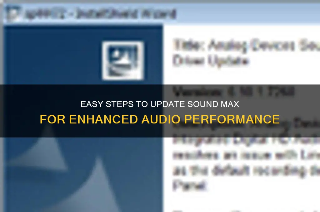 how to update sound max