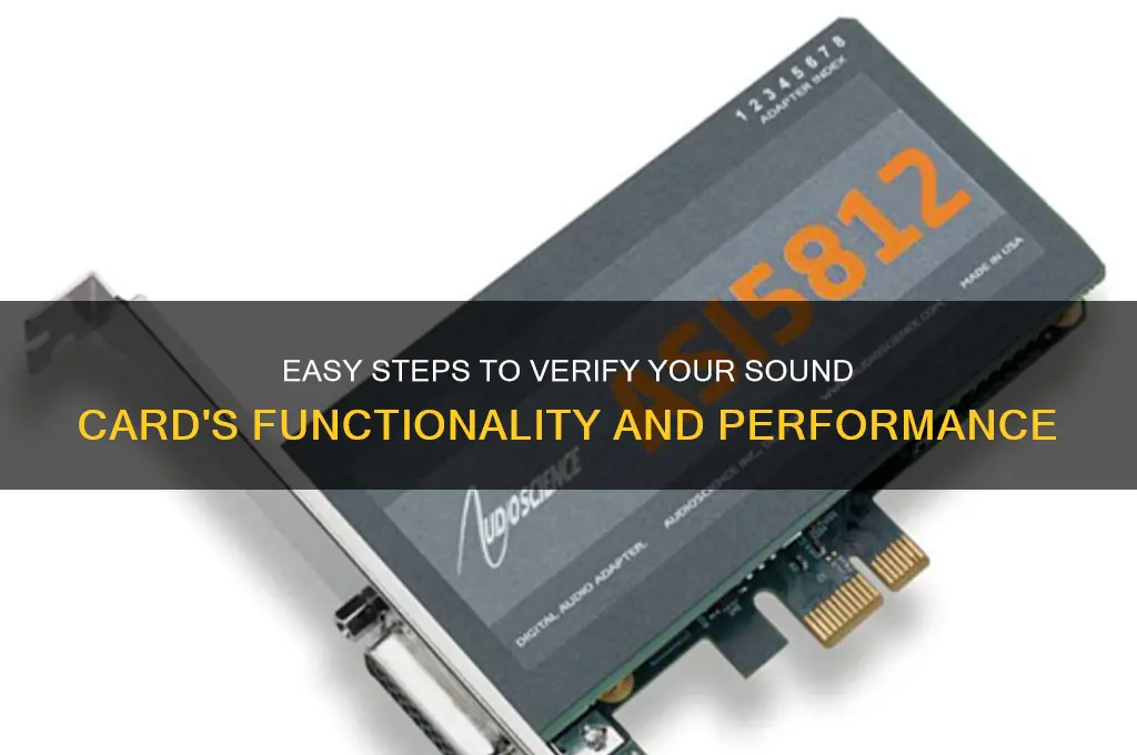 how to verify sound card