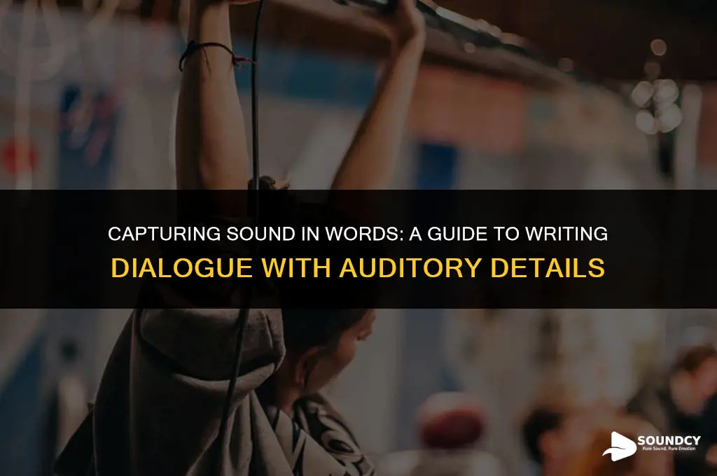 how to write dialogue where someone holds a sound