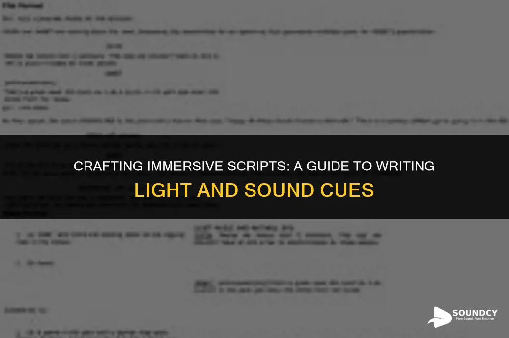how to write light and sound cues in script