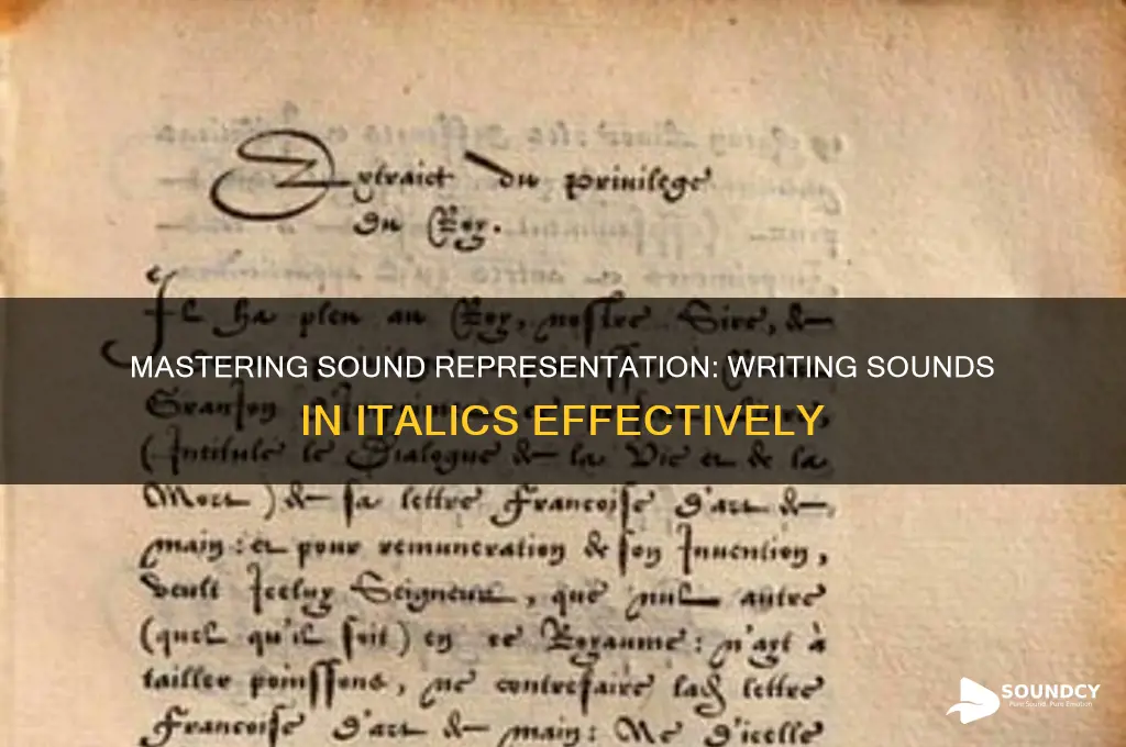 how to write sounds italics