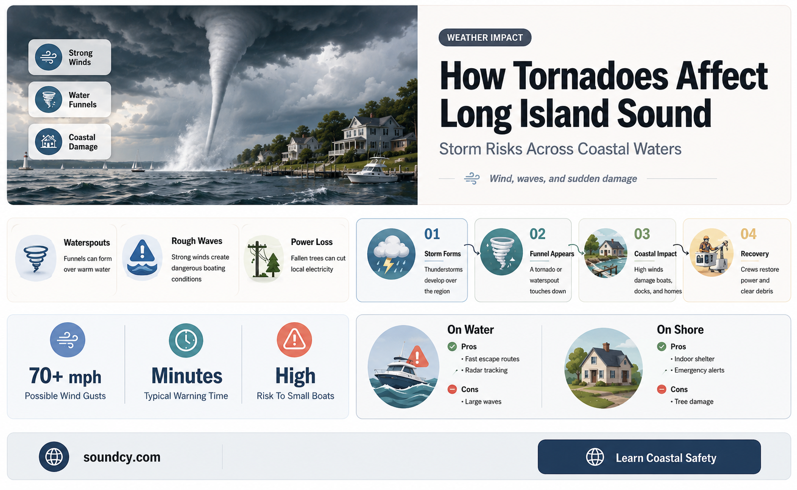 did tornado affect long island sound