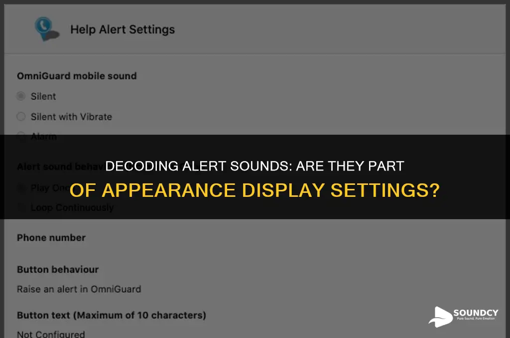 is alert sound classified as an appearance display setting