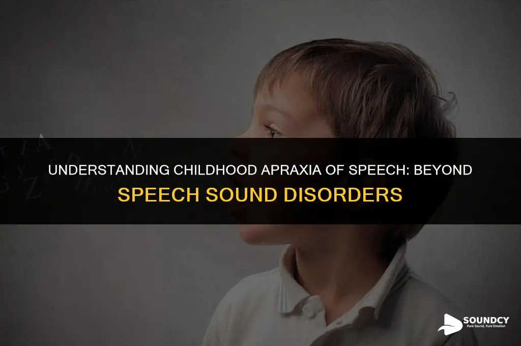 is childhood apraxia of speech a speech sound disorder