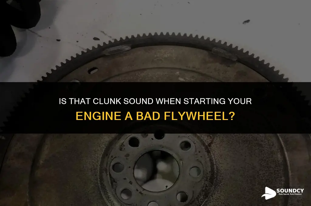 is clunk sound when starting engine a bad flywheel