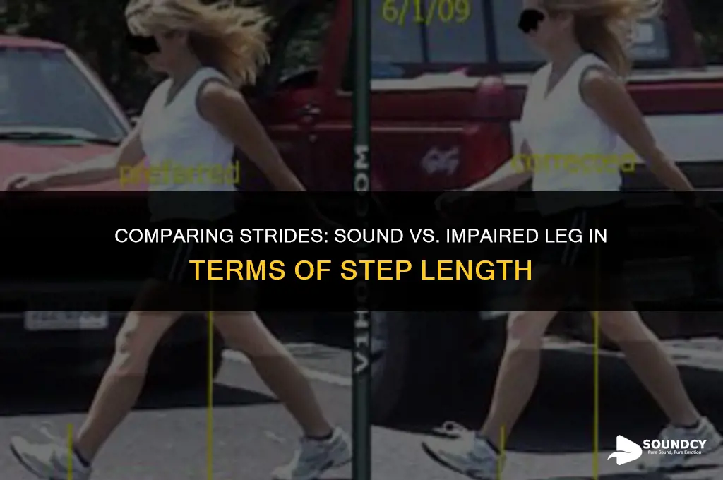 is largest step lenght for sound or impaired leg