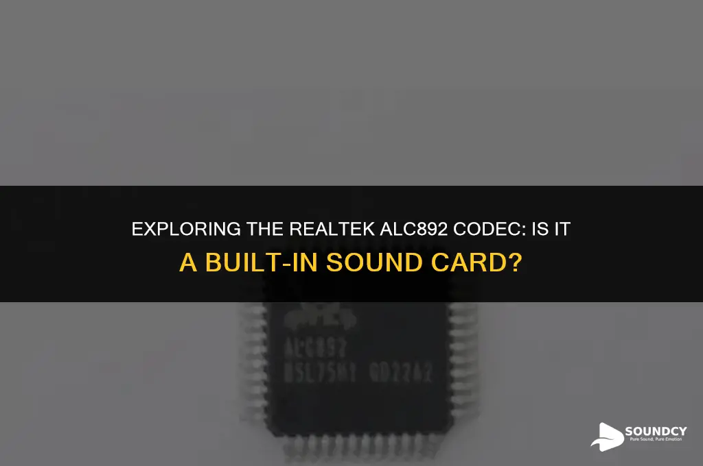 is realtek alc892 codec a built in sound card