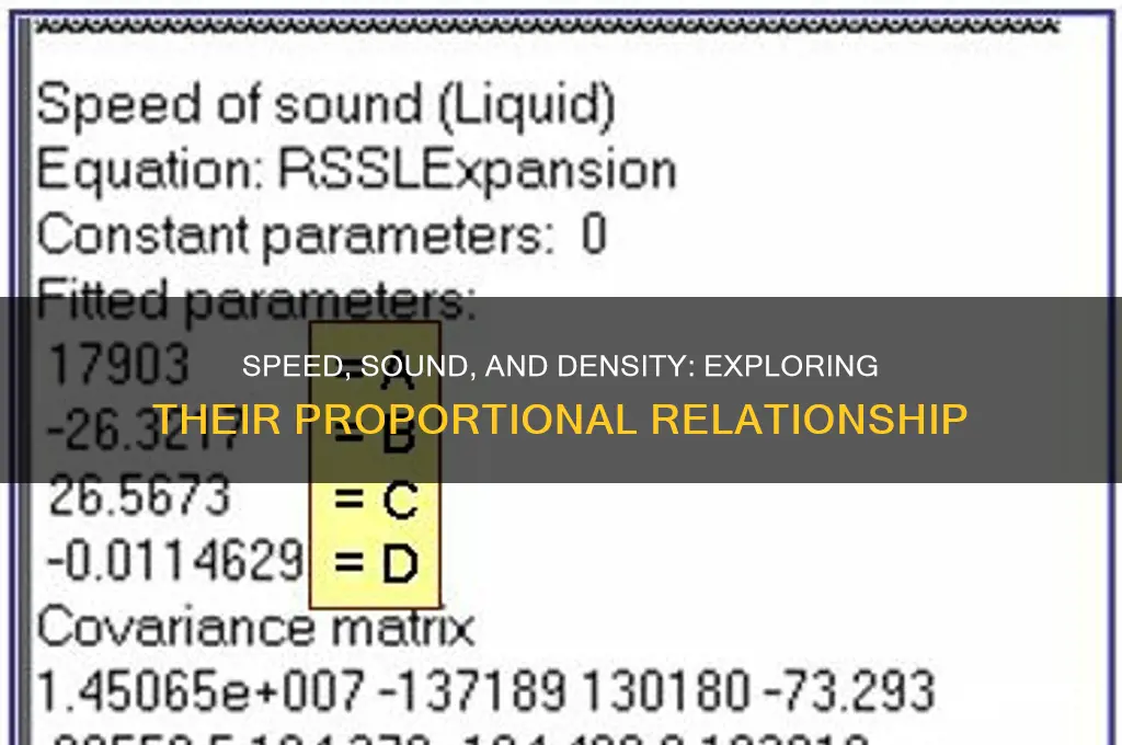 is speed and sound of density proportional or nonproportional