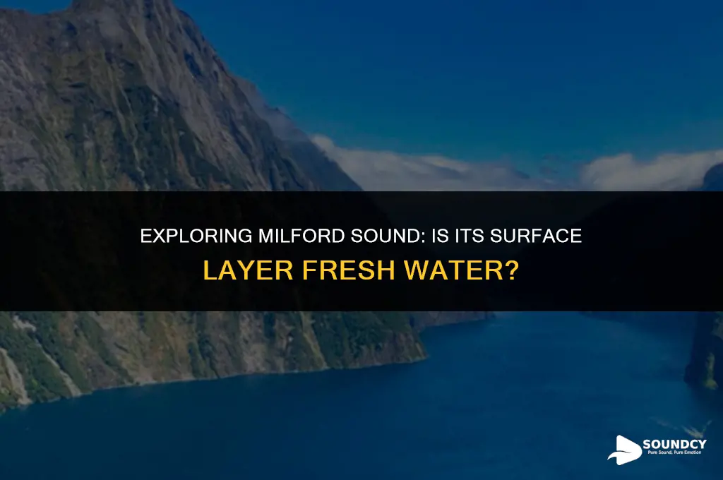 is the surface layer of milford sound fresh water