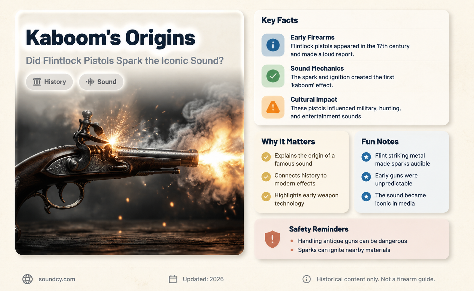 did kaboom originate from the sound of a flintlock