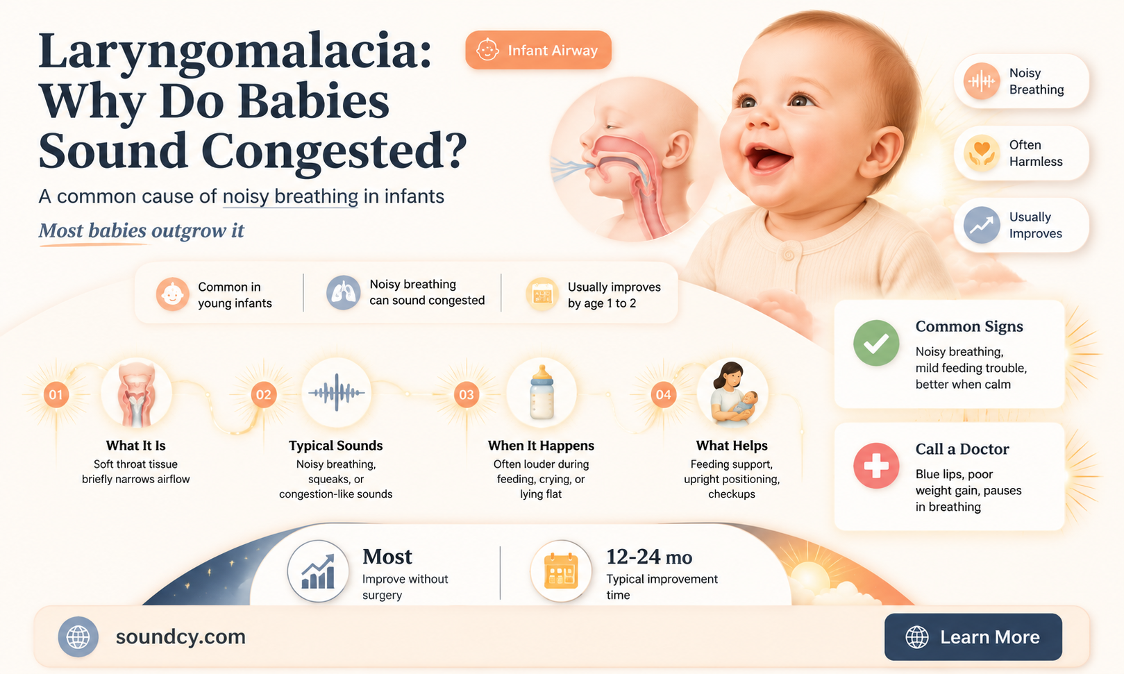 do babies with laryngomalacia sound congested