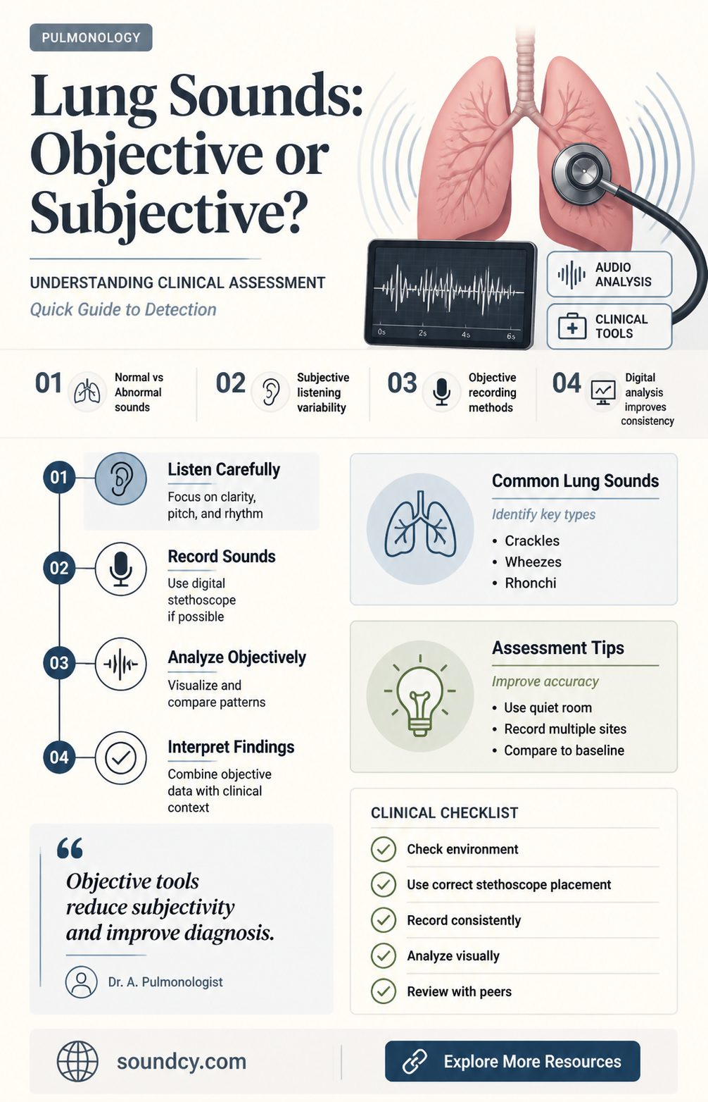are lung sounds objective or subjective