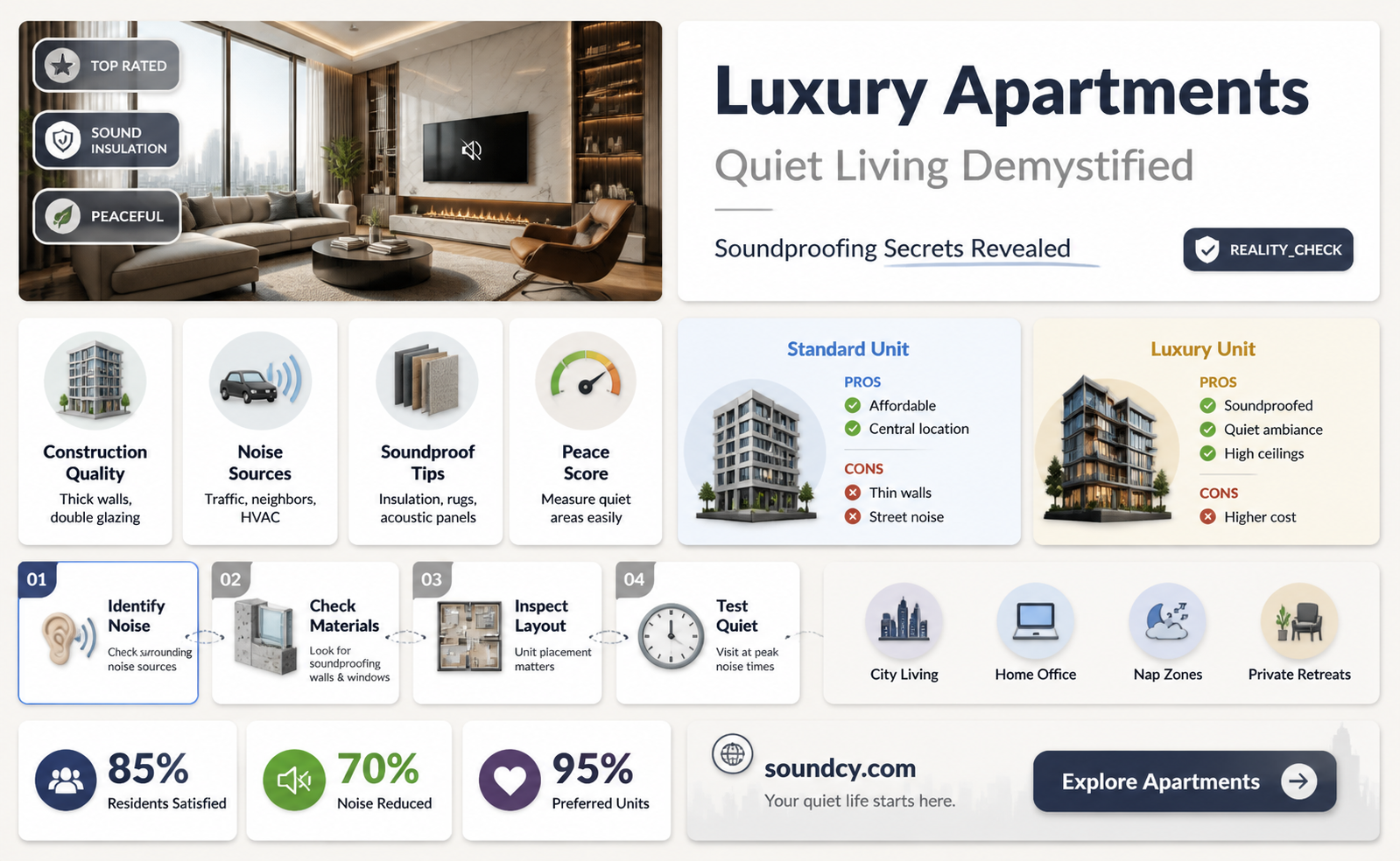 are luxury apartments sound proof